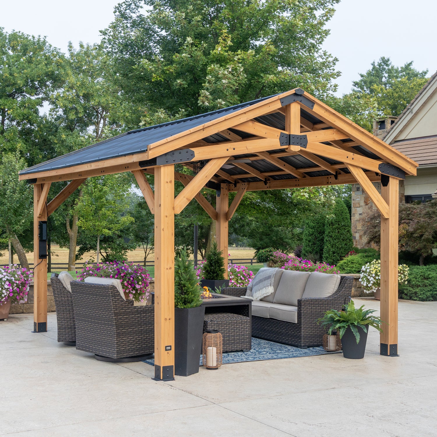 14x12 Peak Roof Gazebo — Backyard Discovery cedar gazebos