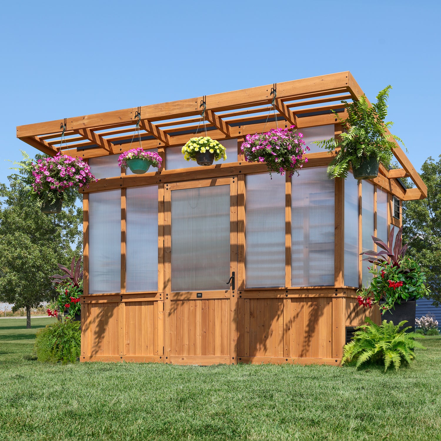 11x7 Poppy Greenhouse — Backyard Discovery cedar greenhouses