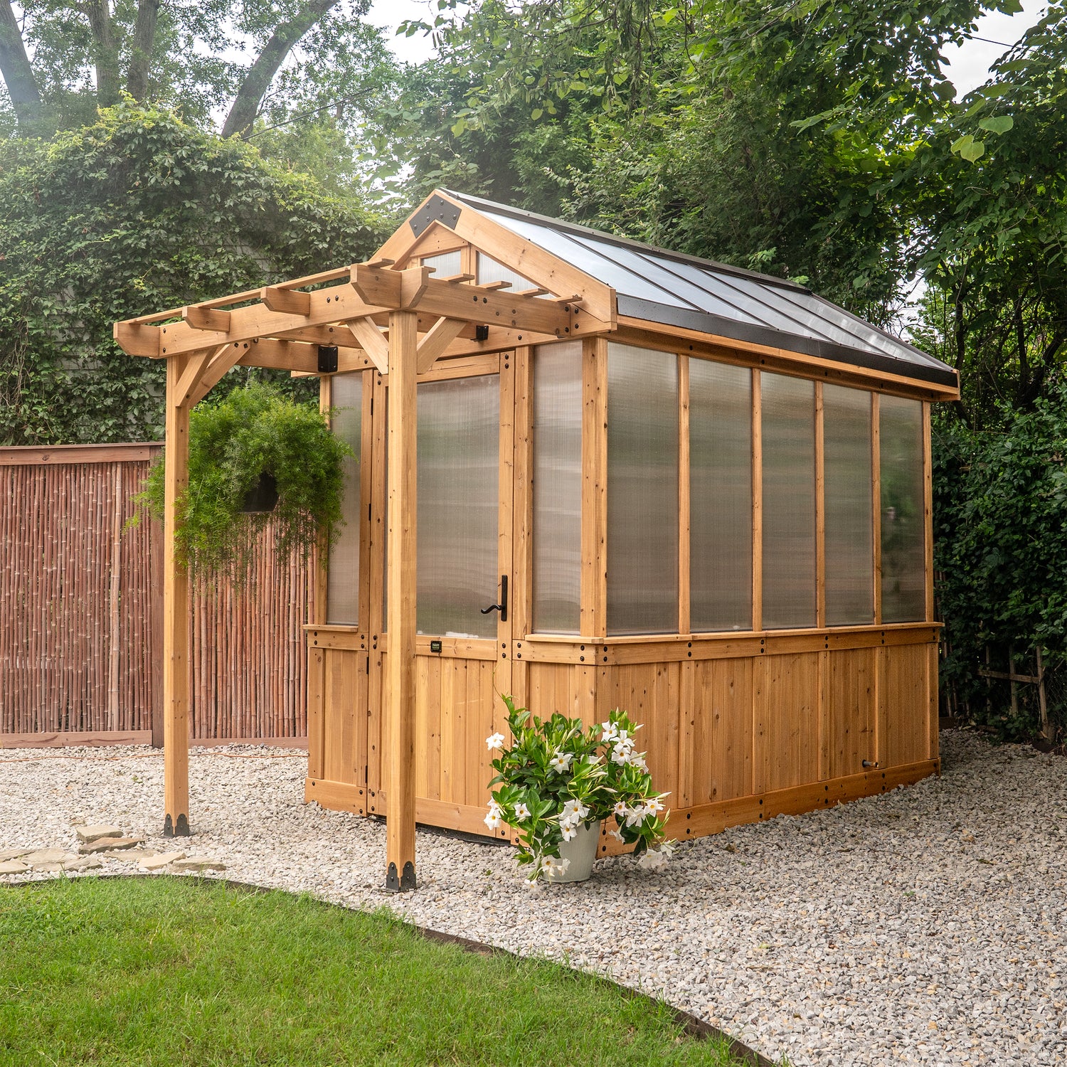 9x6 Bellerose Greenhouse — Backyard Discovery cedar greenhouses