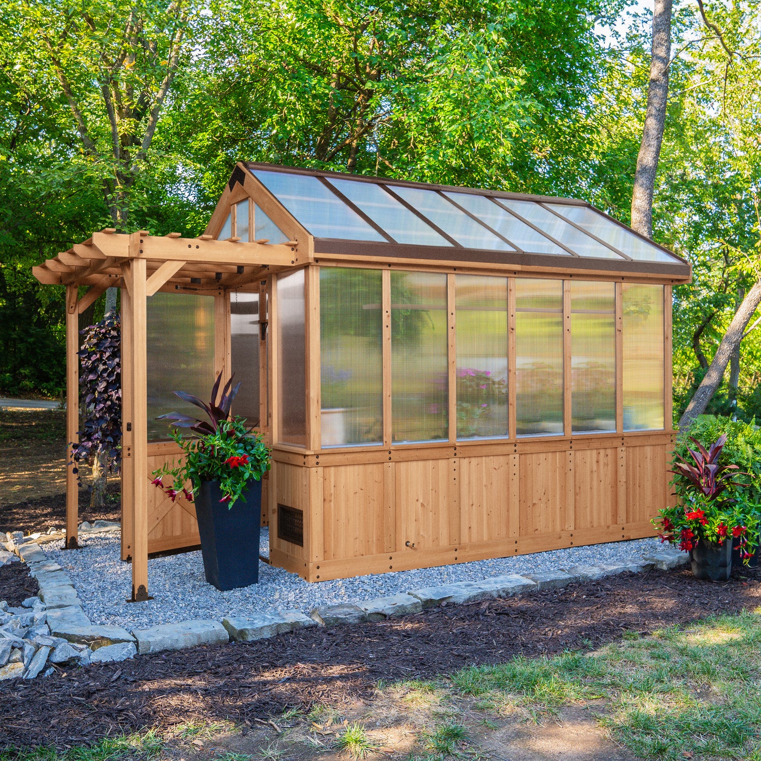 11x7 Bellerose Greenhouse — Backyard Discovery cedar greenhouses