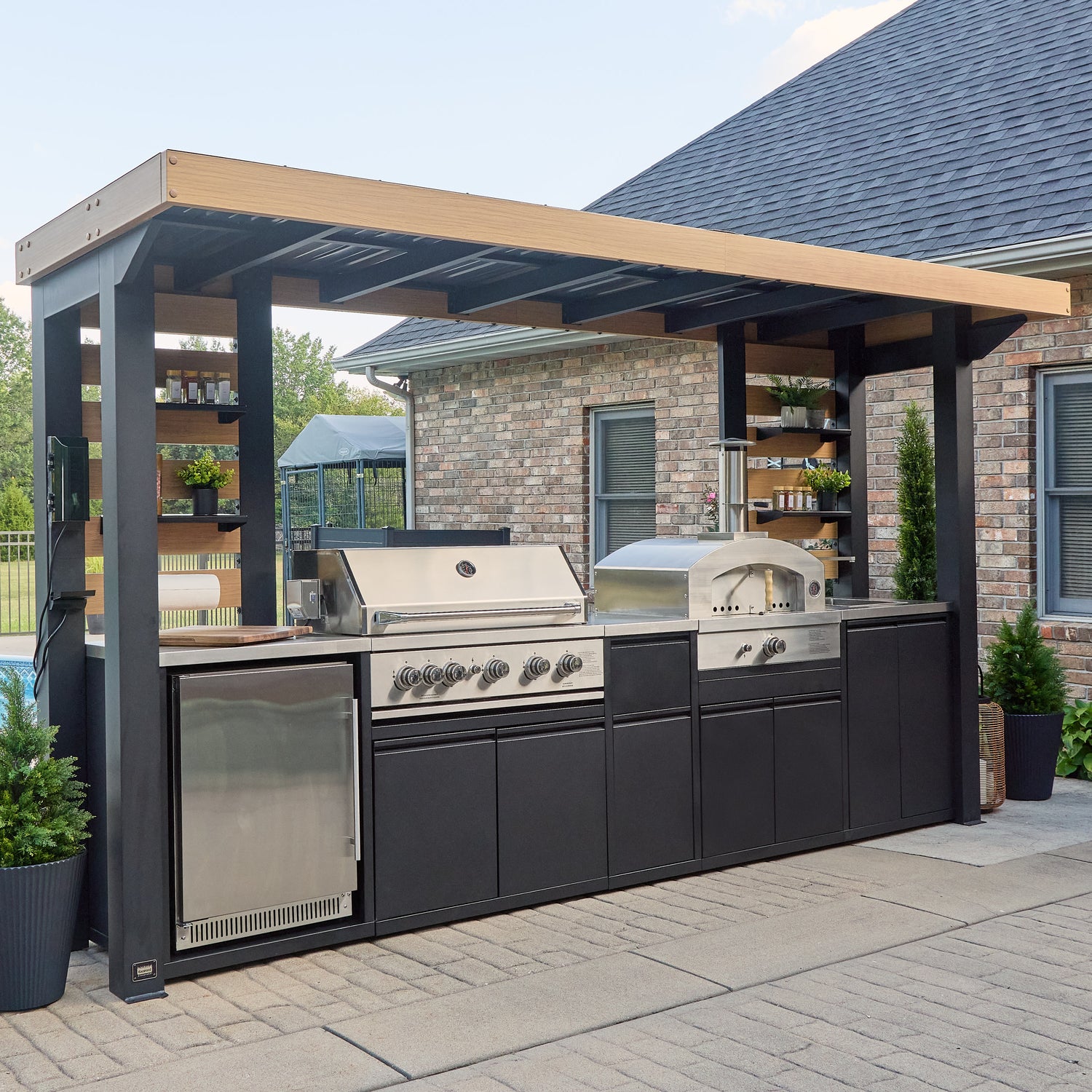 Fusion Flame 2 Outdoor Kitchen — Backyard Discovery cedar outdoor kitchens