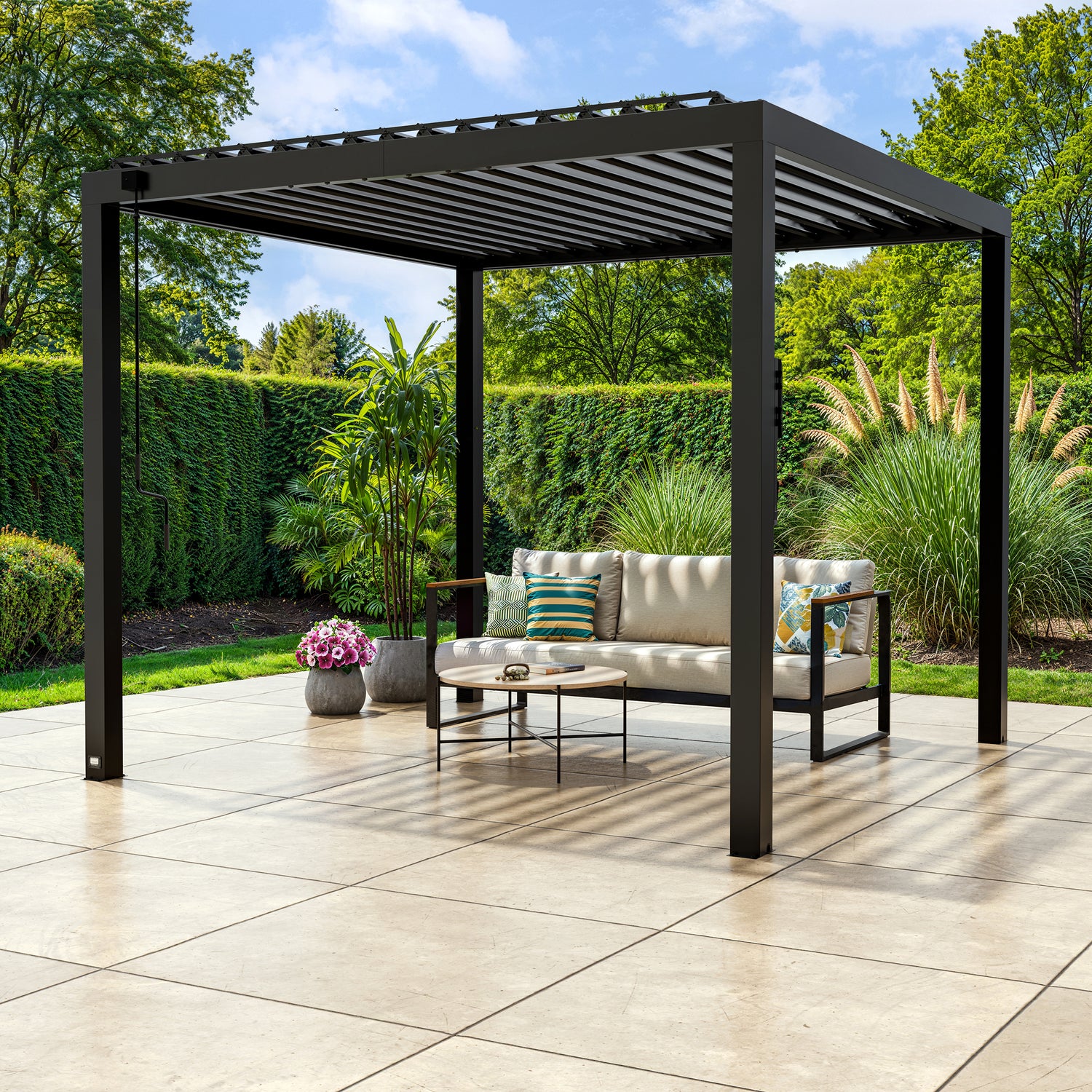 10x10 Sarasota Steel Louvered Pergola — Backyard Discovery cedar pergolas