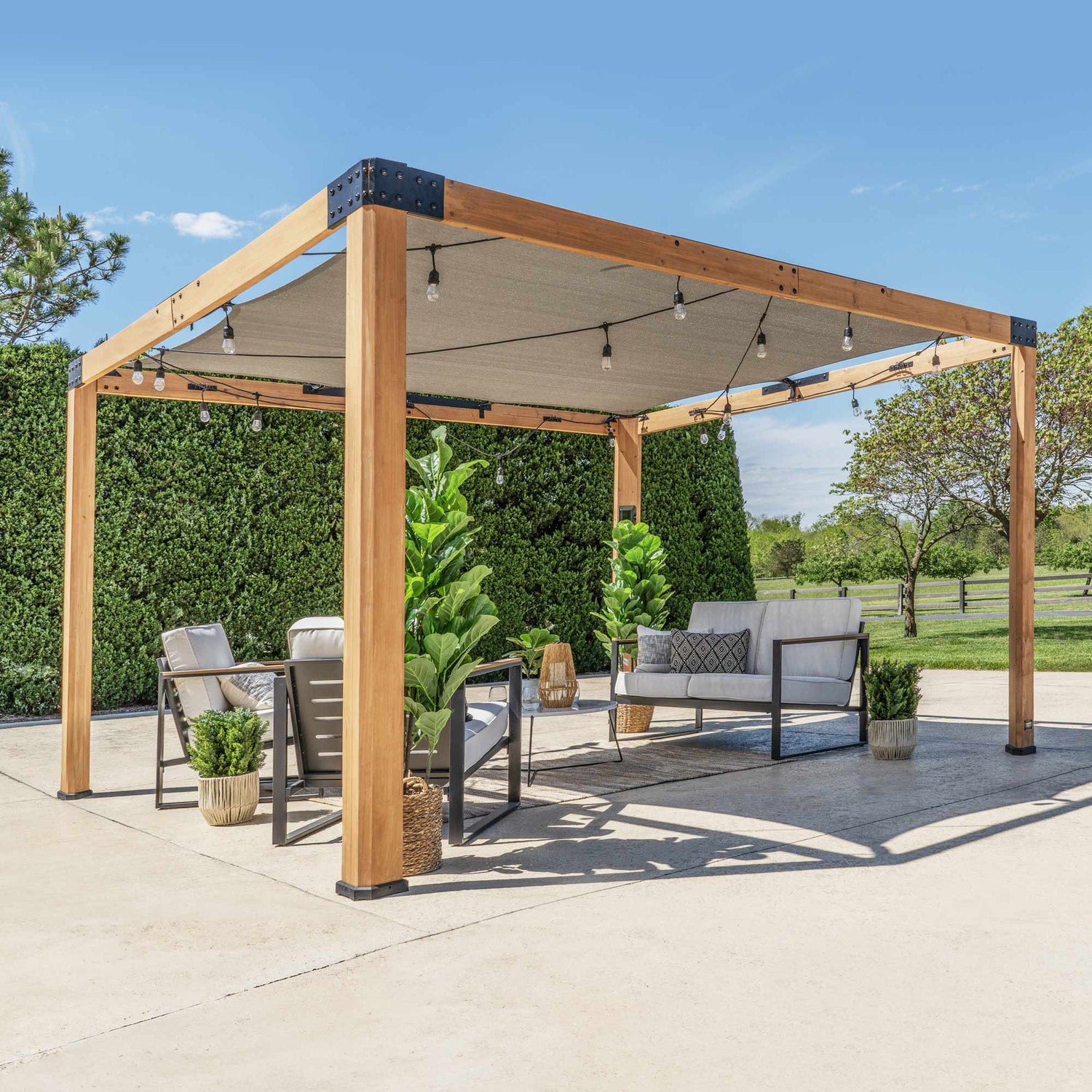 12x10 Brendan Sail Shade Pergola — Backyard Discovery cedar pergolas
