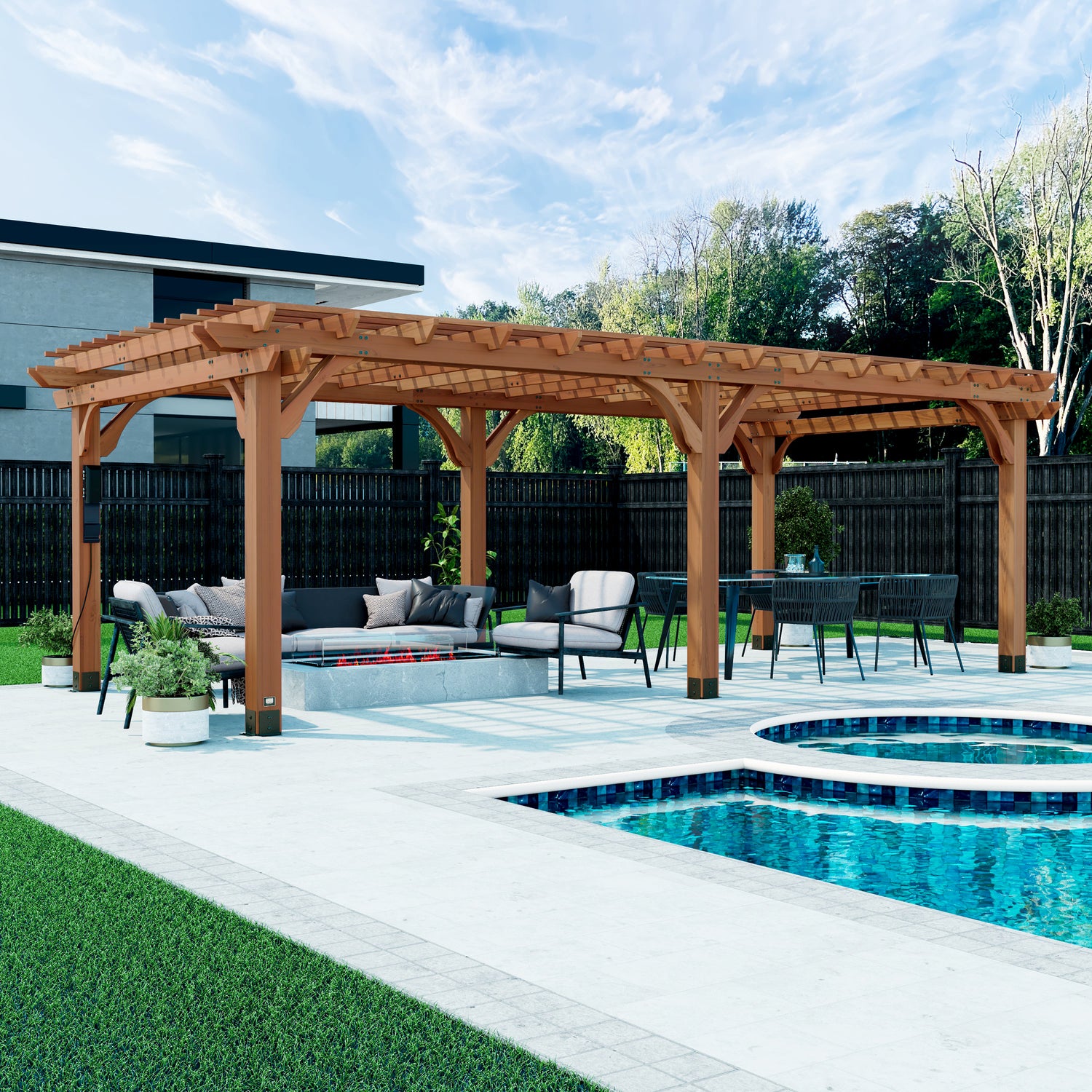 24x12 Beaumont Pergola — Backyard Discovery cedar pergolas