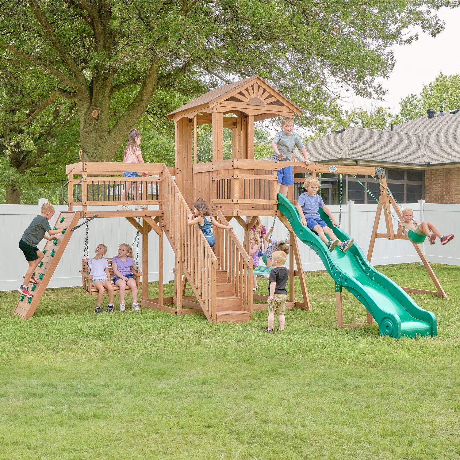 Caribbean Swing Set — Backyard Discovery cedar playsets
