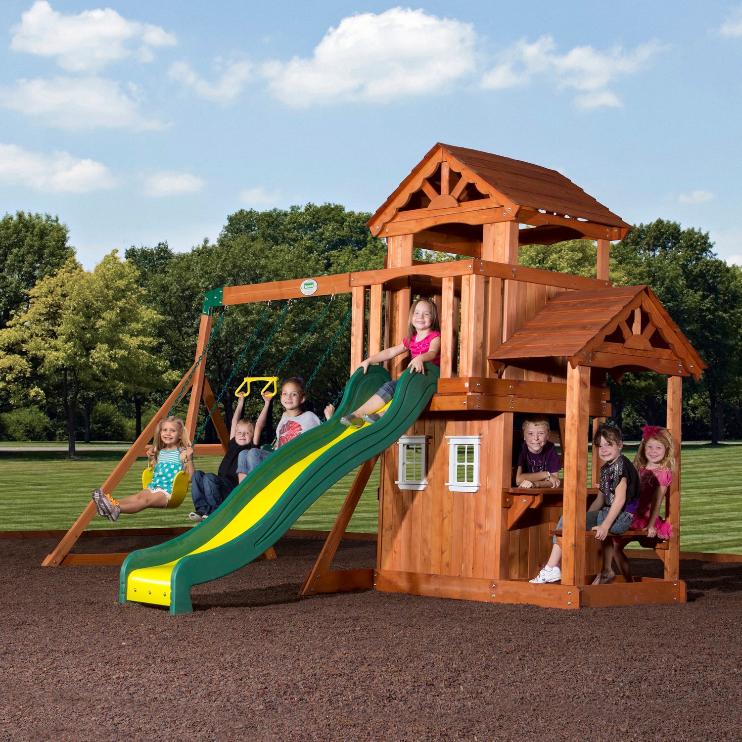 Tanglewood Swing Set — Backyard Discovery cedar playsets