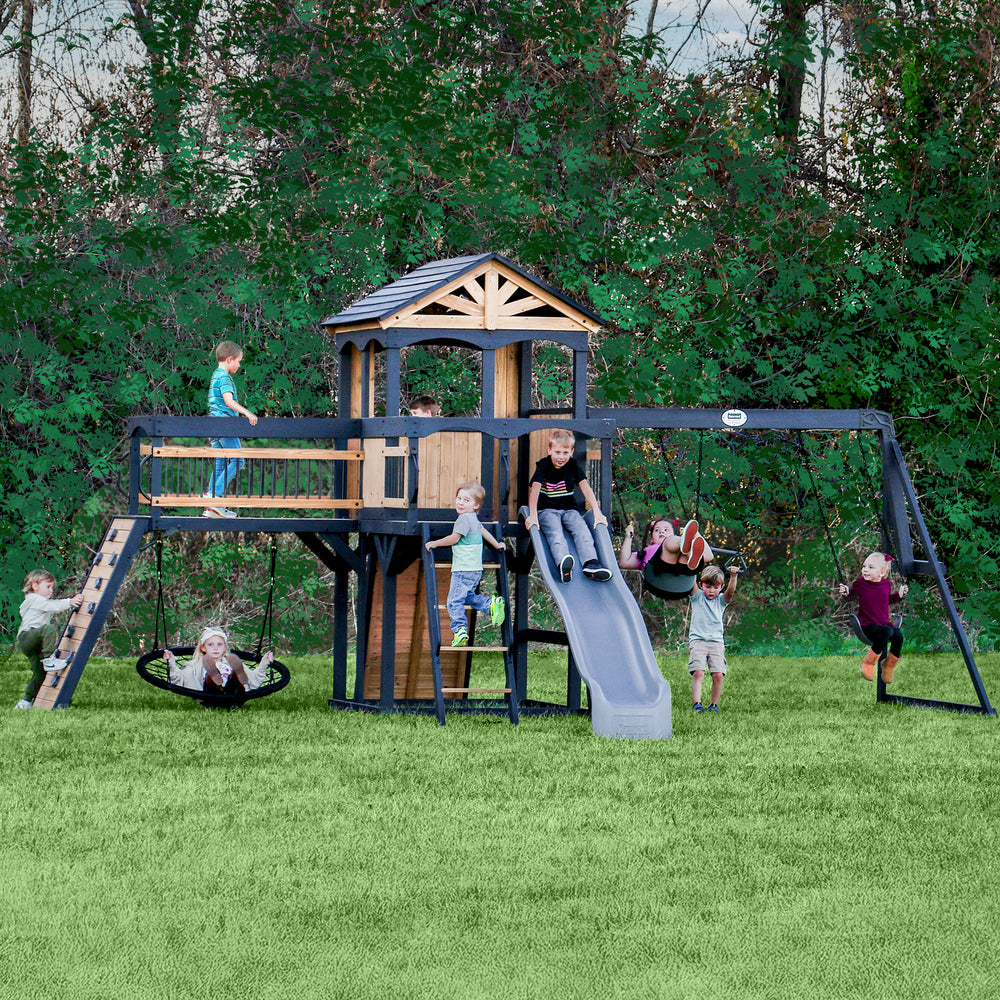 Timber Crossing Backyard Discovery cedar playset